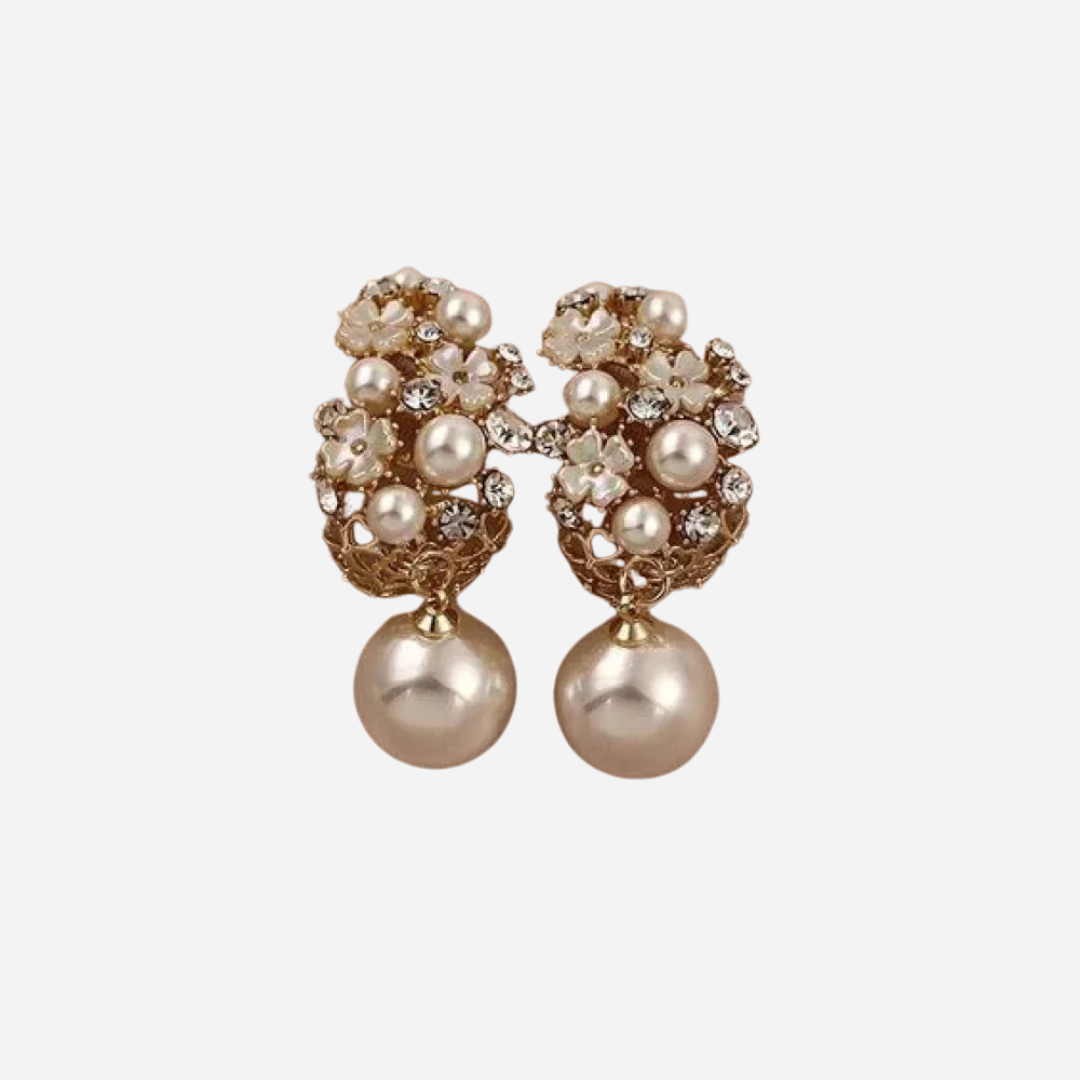 Elegant Flower Pearl Earrings