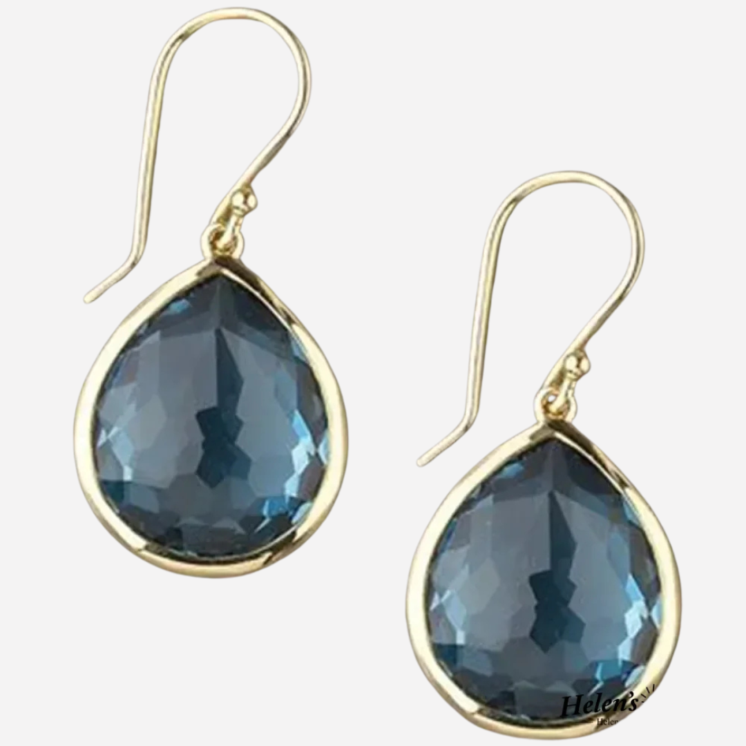 Vintage Blue Crystal Drop Earrings