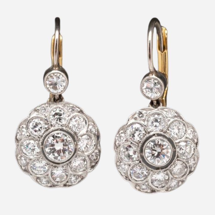 Vintage Rounded Mandala Crystal Earrings