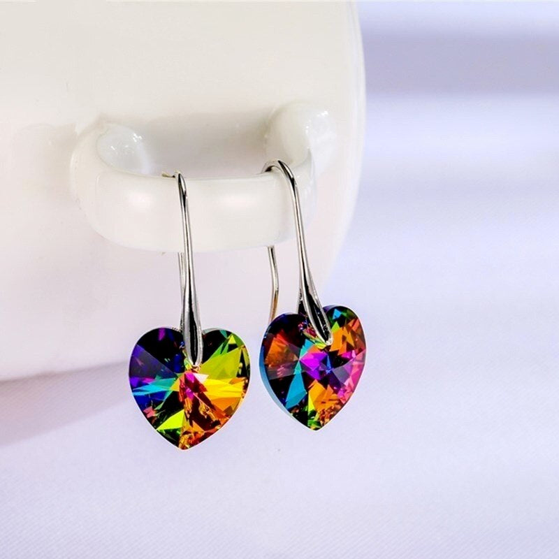 Coloured Heart Earrings