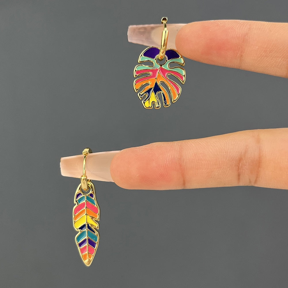 Bohemian Tropical Feather Earrings