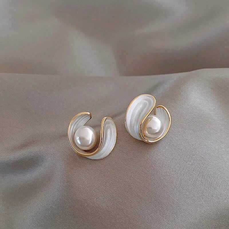 Luxury White Opal Earrings with Pearls