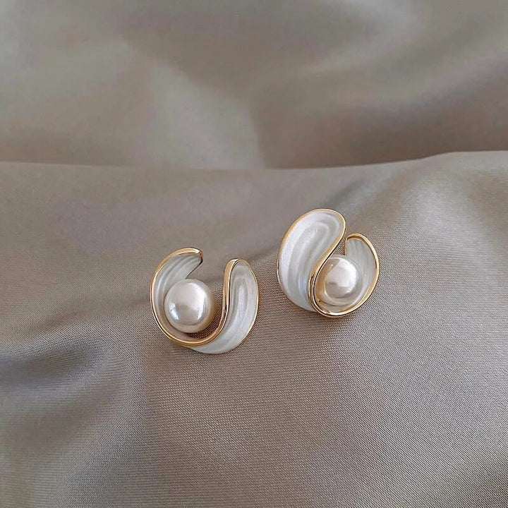 Luxury White Opal Earrings with Pearls