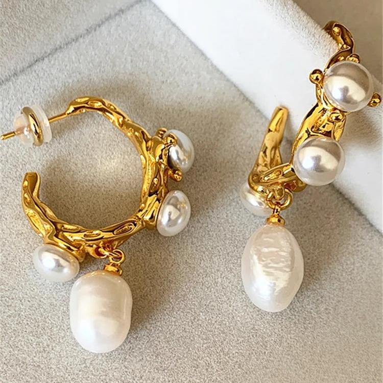 Baroque Pearl Hanging Earrings