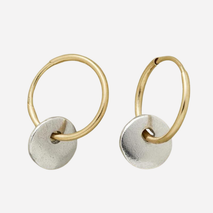 In Gold and Silver Hoop Earrings