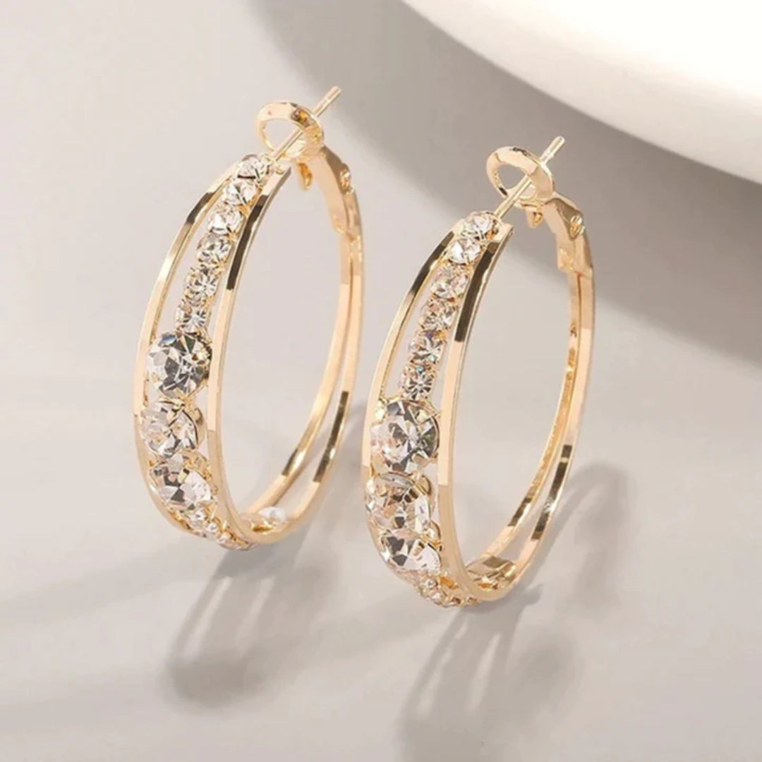 Elegant Sparkling Hoop Earrings