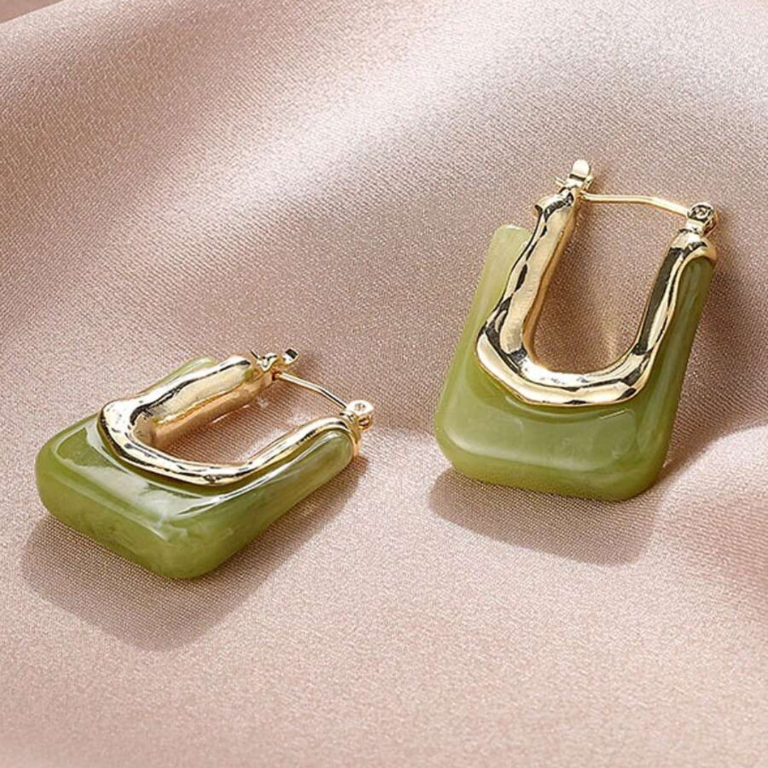 Vintage Green Enamel Earrings