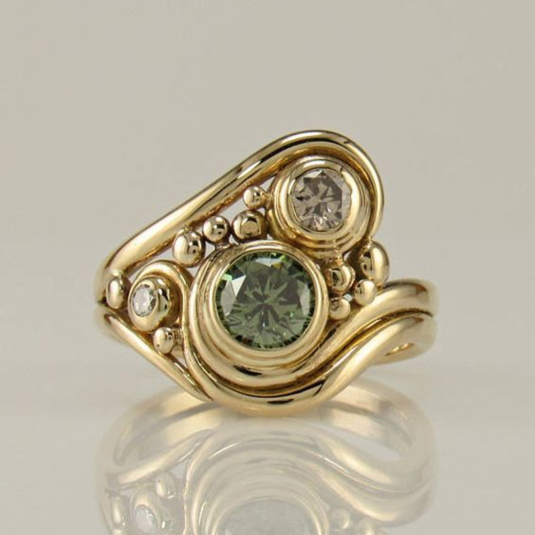 Vintage Green Zirconia Ring