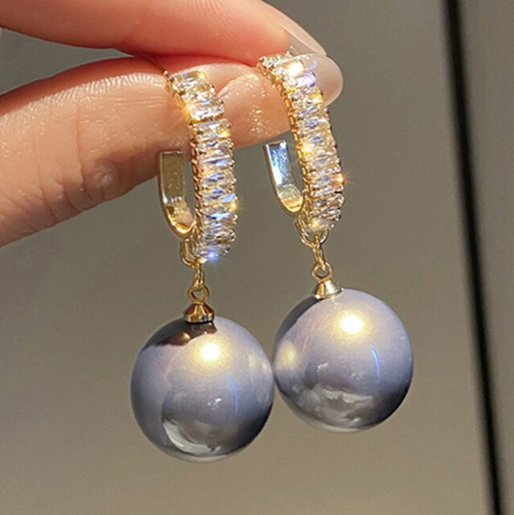 Natural Pearl Earrings with Enamel