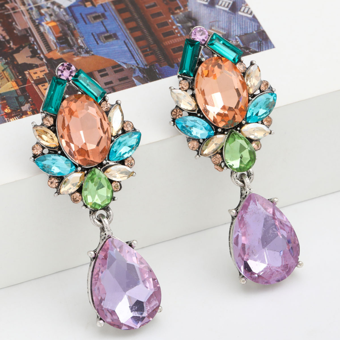 Earrings with Coloured Gemstones