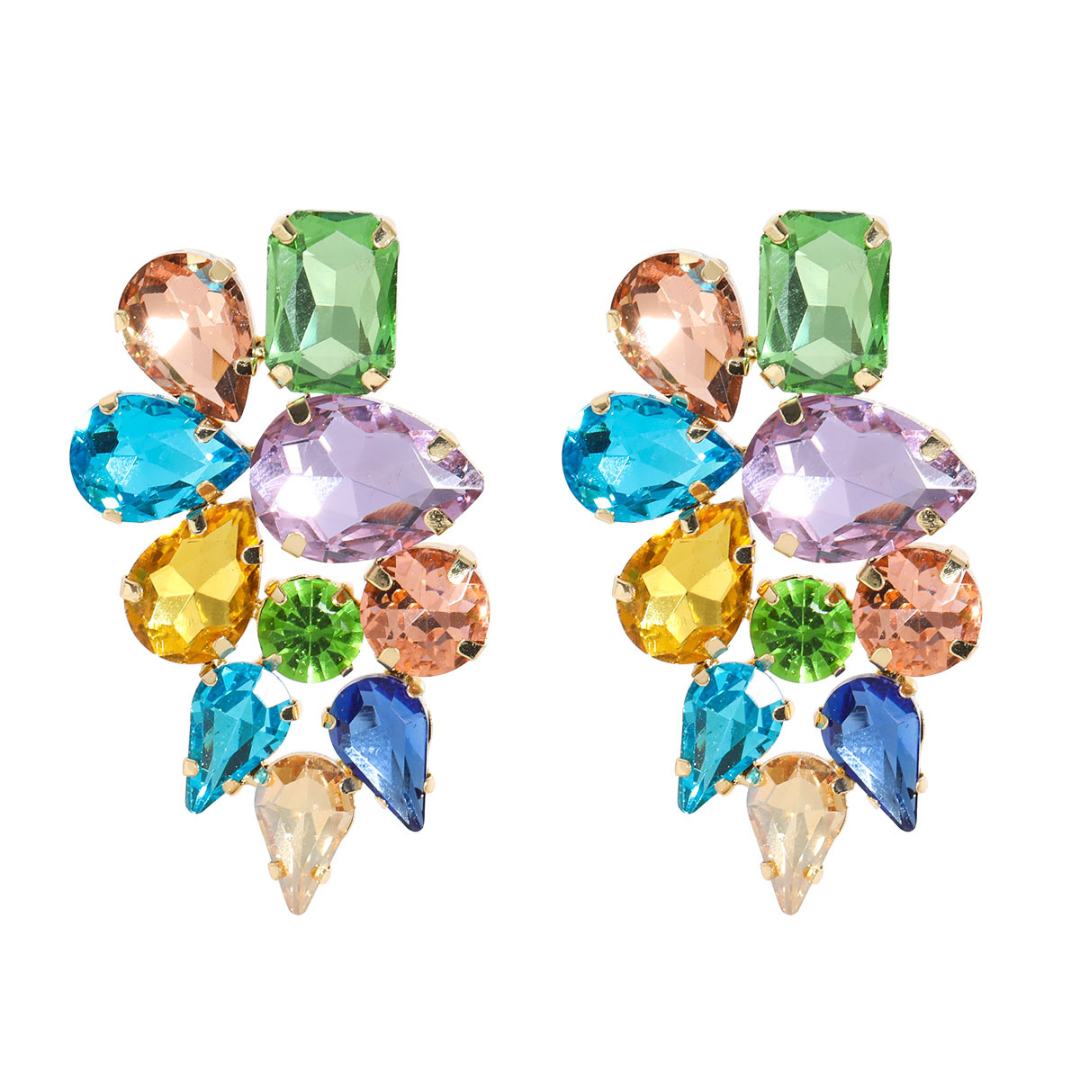 Leave Earrings with Gemstones