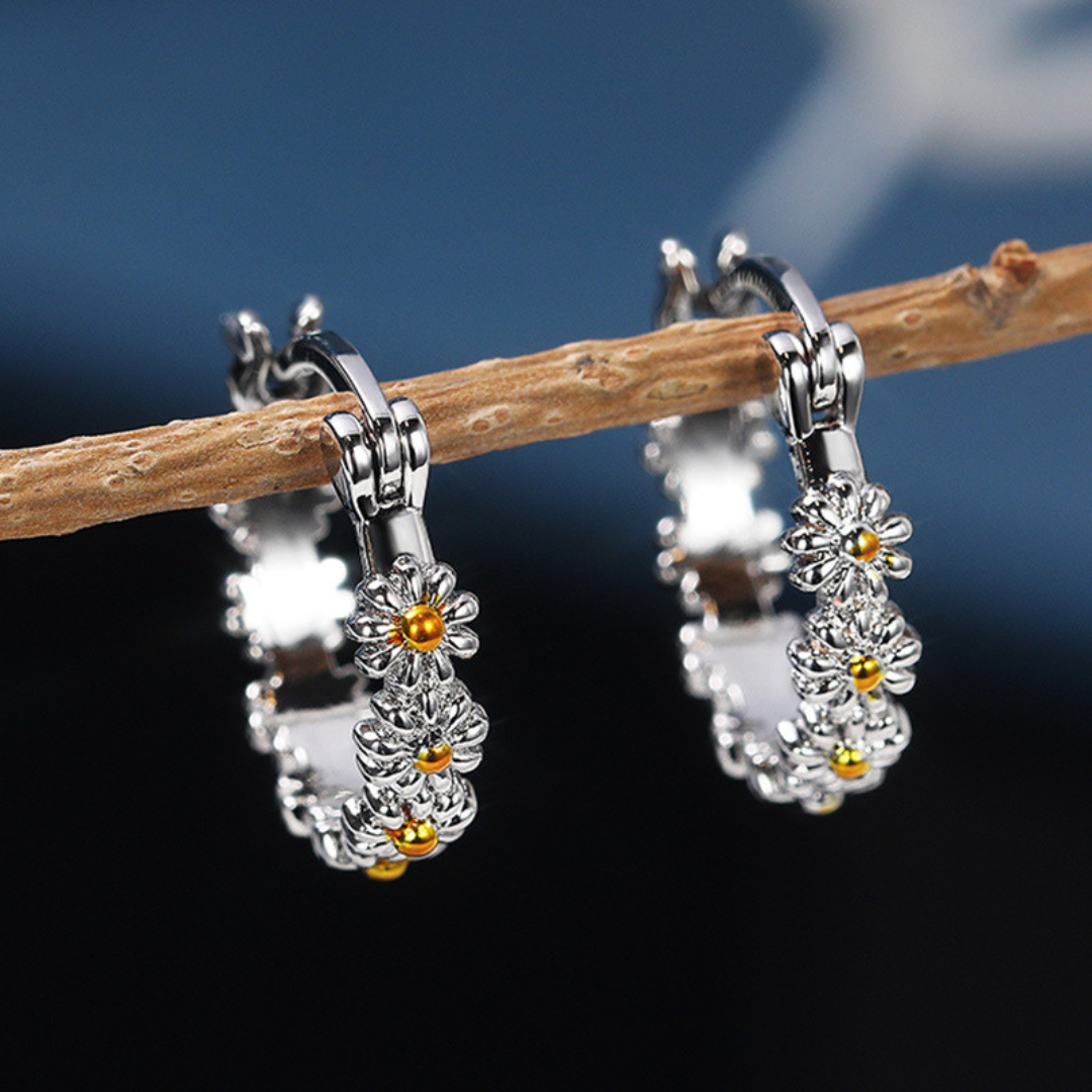 Daisy Hoop Earrings