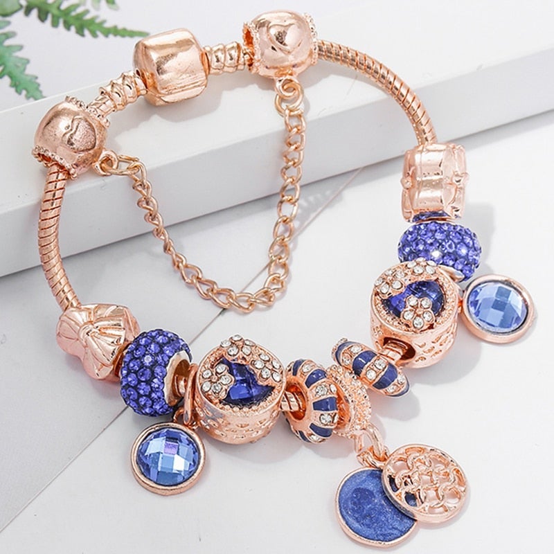 Bracelet in Pink and Blue Crystal