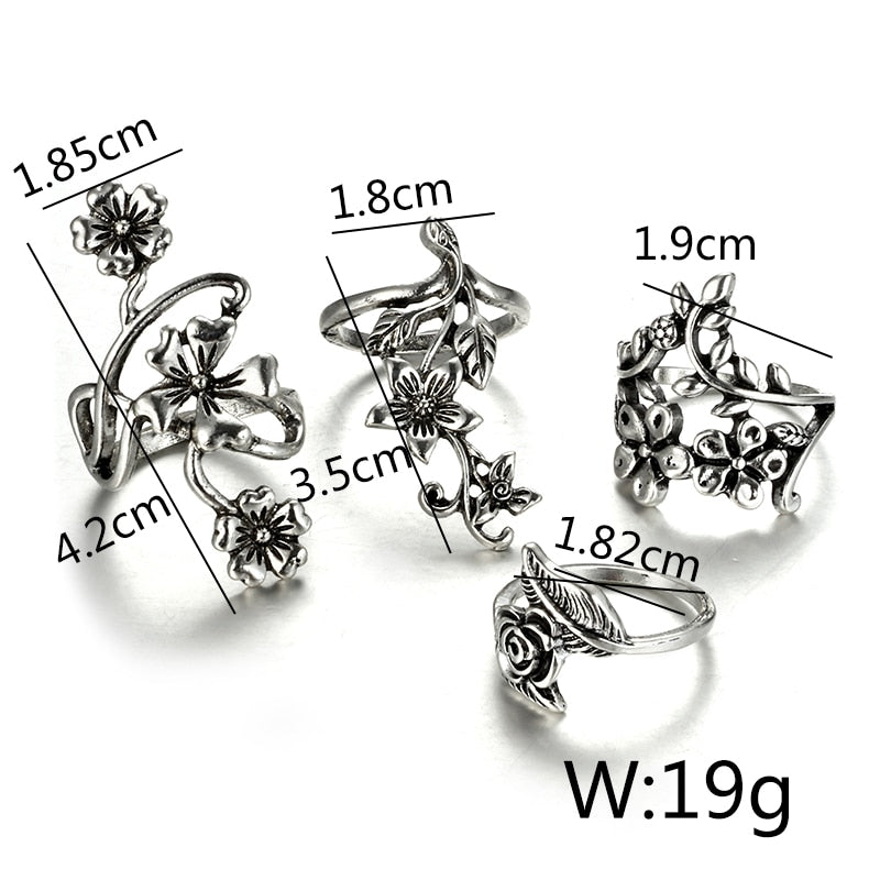 4 Pack Enchanted Garden Adjustable Rings