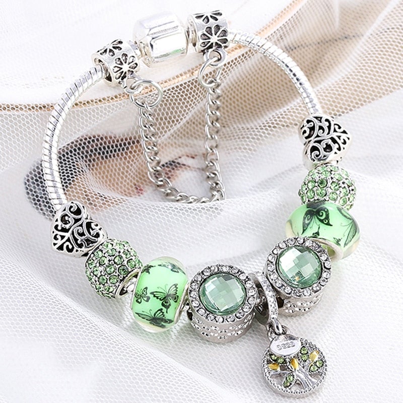 Bracelet with Green Crystal