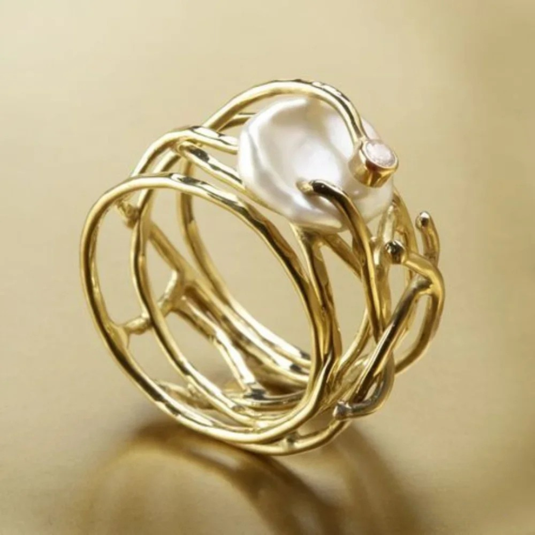 Vintage Thin Pearl Ring