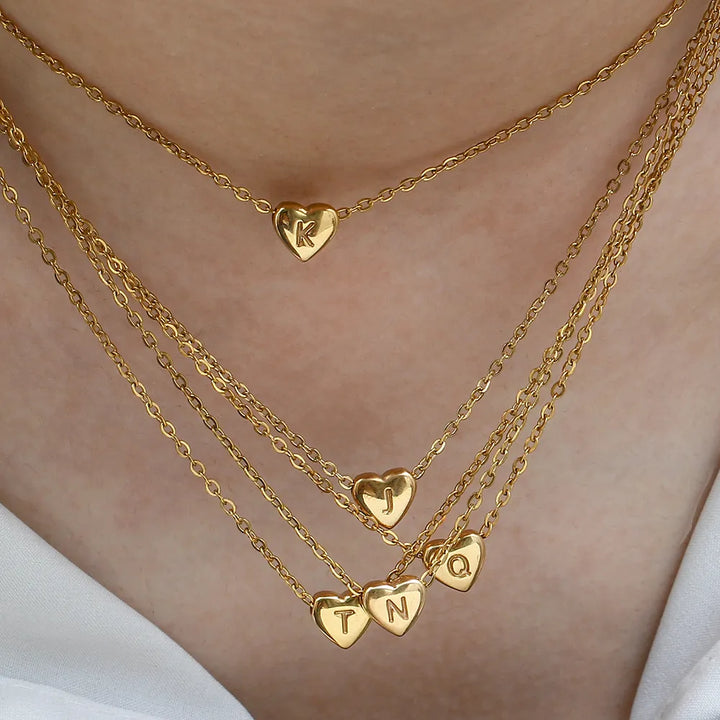 Necklace Heart Letter Pendant