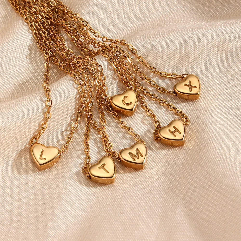 Necklace Heart Letter Pendant