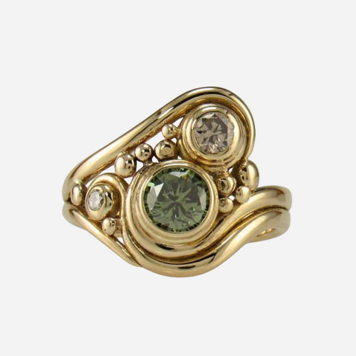 Vintage Green Zirconia Ring