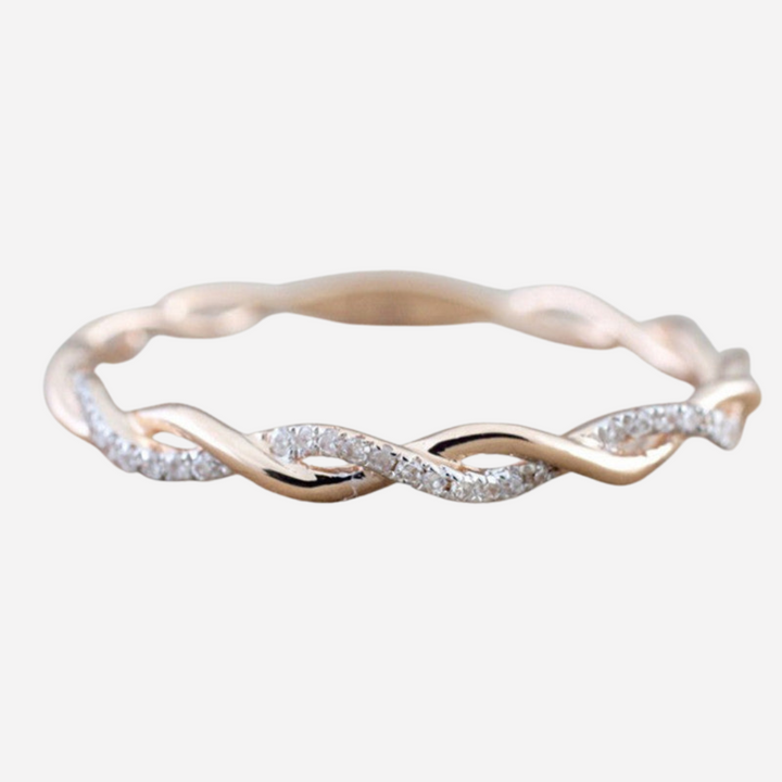 Braided Ring with Zircons