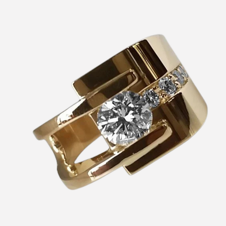 Vintage Irregular Zirconia Ring