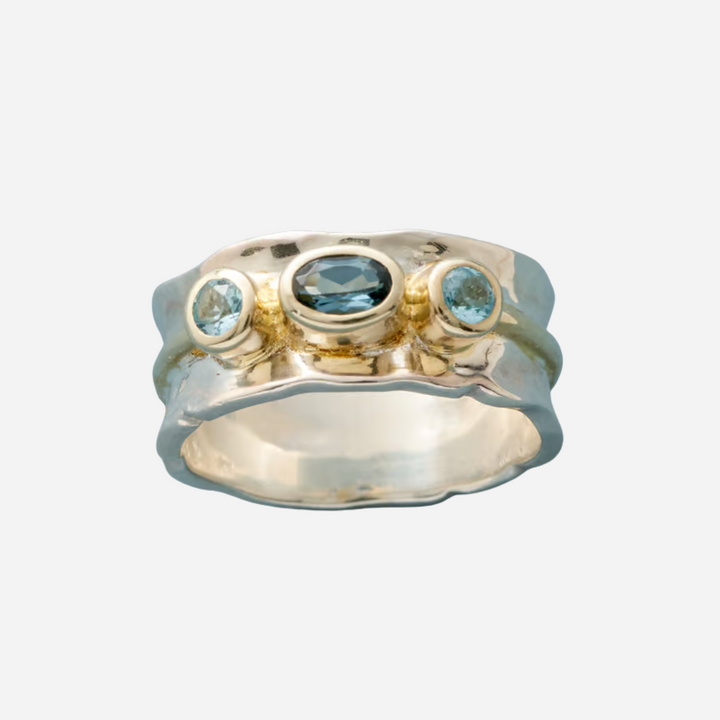 Vintage Blue Inlaid Stones Ring