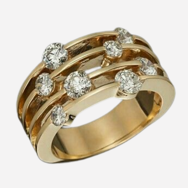 Vintage Layered Zirconia Ring