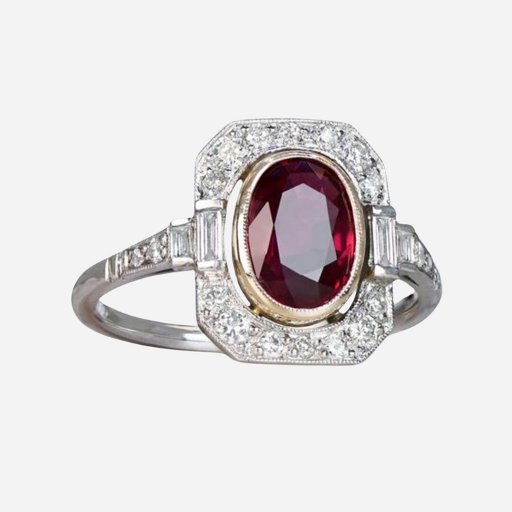 Vintage Red Zirconia Ring