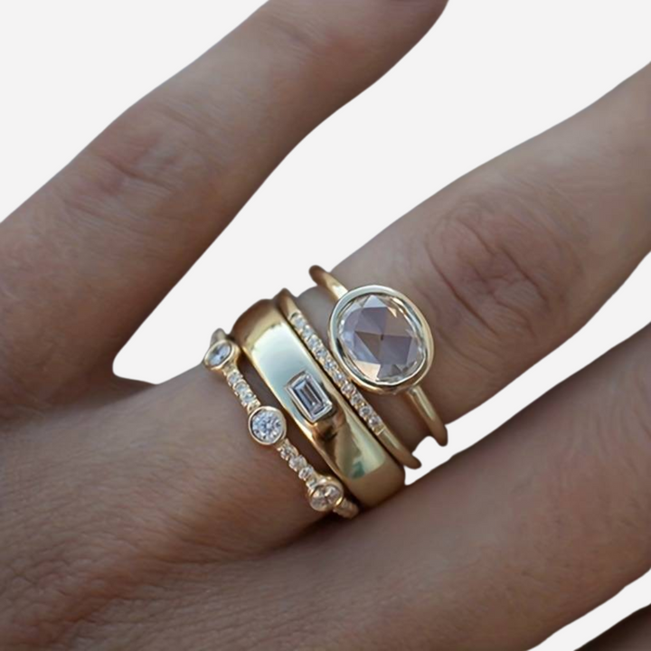 Vintage Zirconia Ring Set