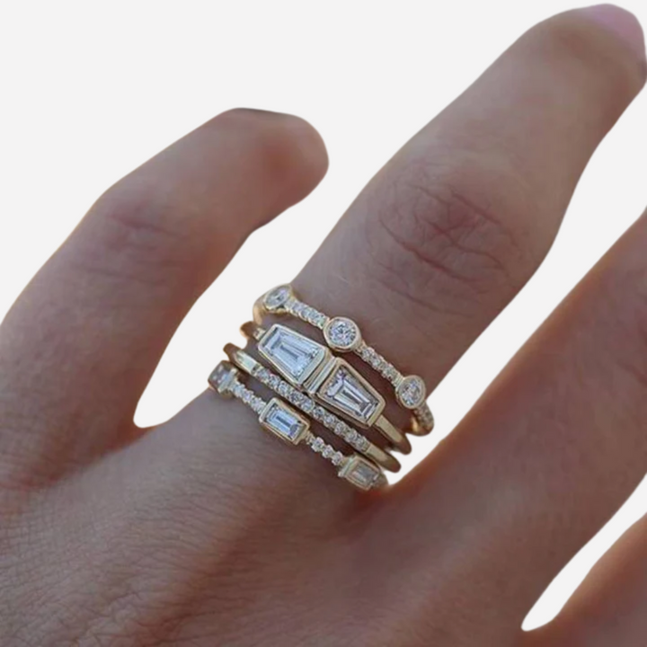 Vintage Zirconia Ring Set