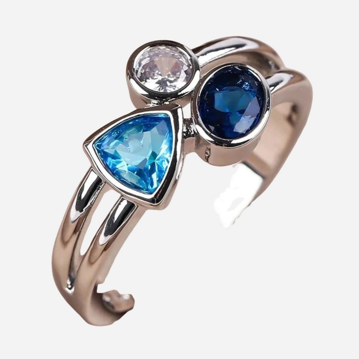 Vintage Blue Crystals Ring