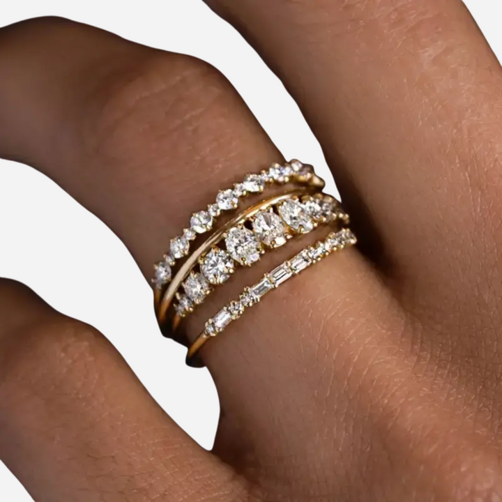 Vintage Elegant Zirconia Ring Set
