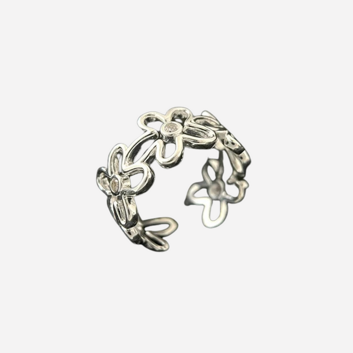 Adjustable Vintage Flower Ring