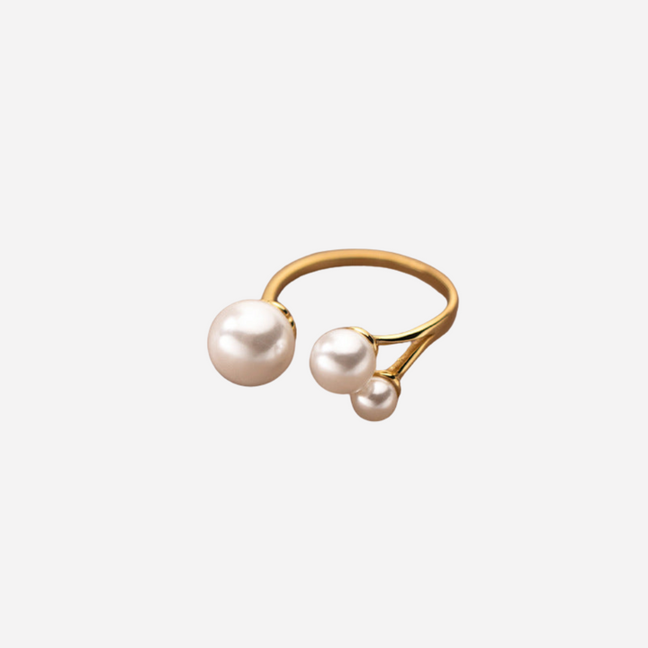Adjustable Triple Pearl Ring