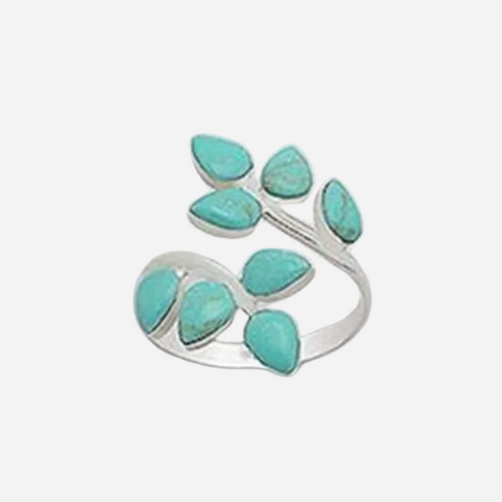 Vintage Turquoise Leaf Ring