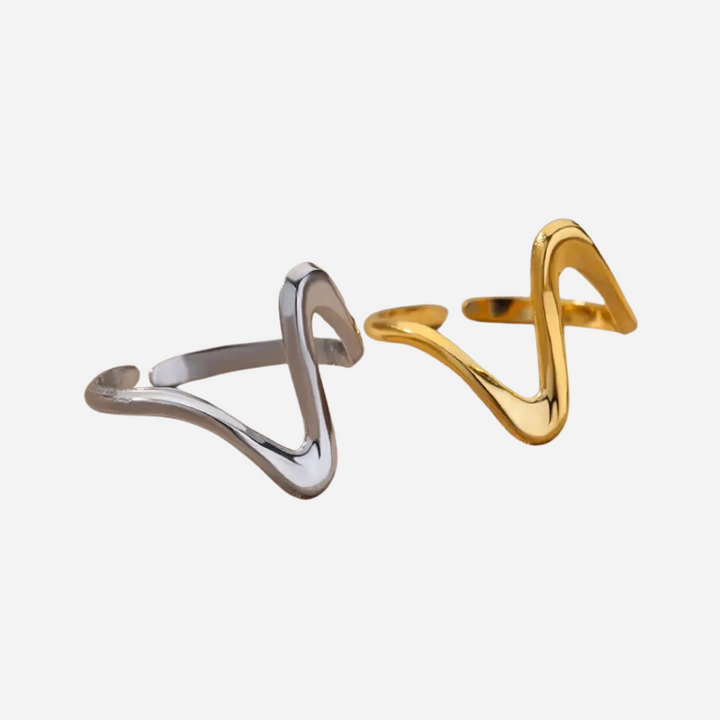 Vintage Geometric Wave Ring