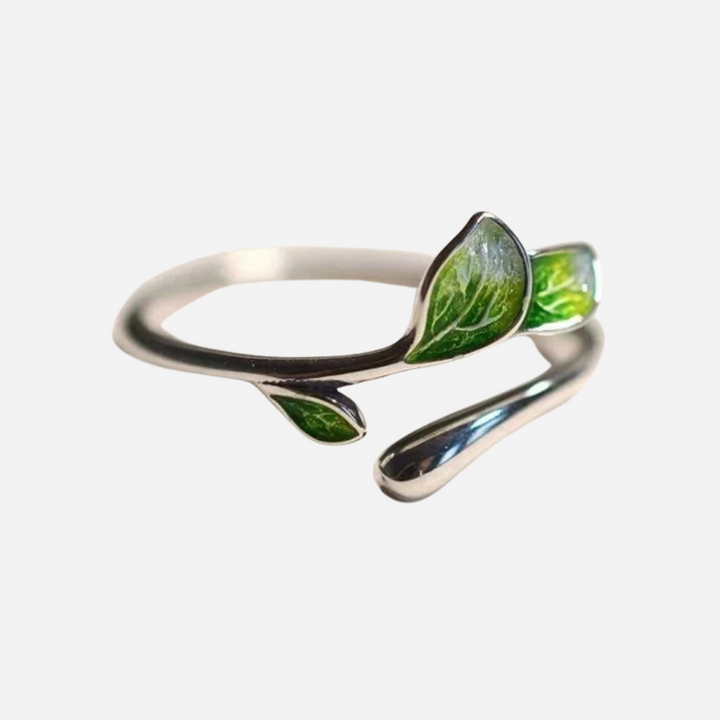 Adjustable Enamel Leaf Ring