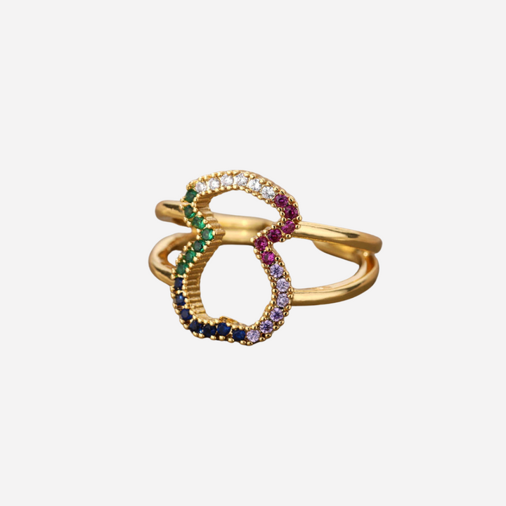 Teddy Bear Ring with Coloured Zircons