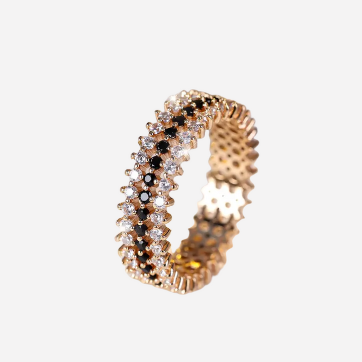 Inlaid Sparkling Crystal Ring