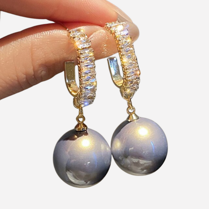 Natural Pearl Earrings with Enamel