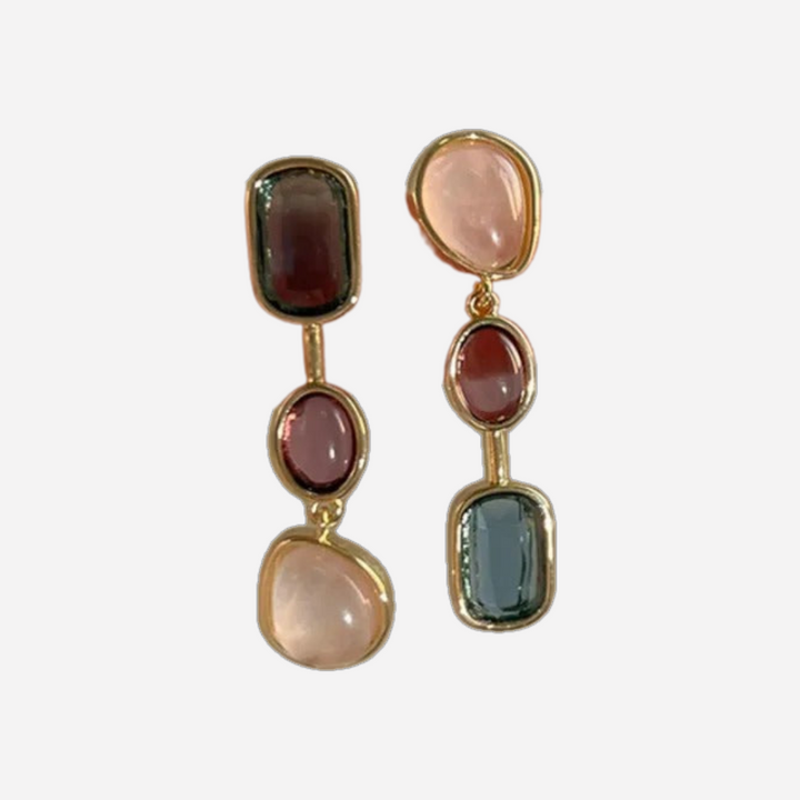 Retro Earrings with Gemstones