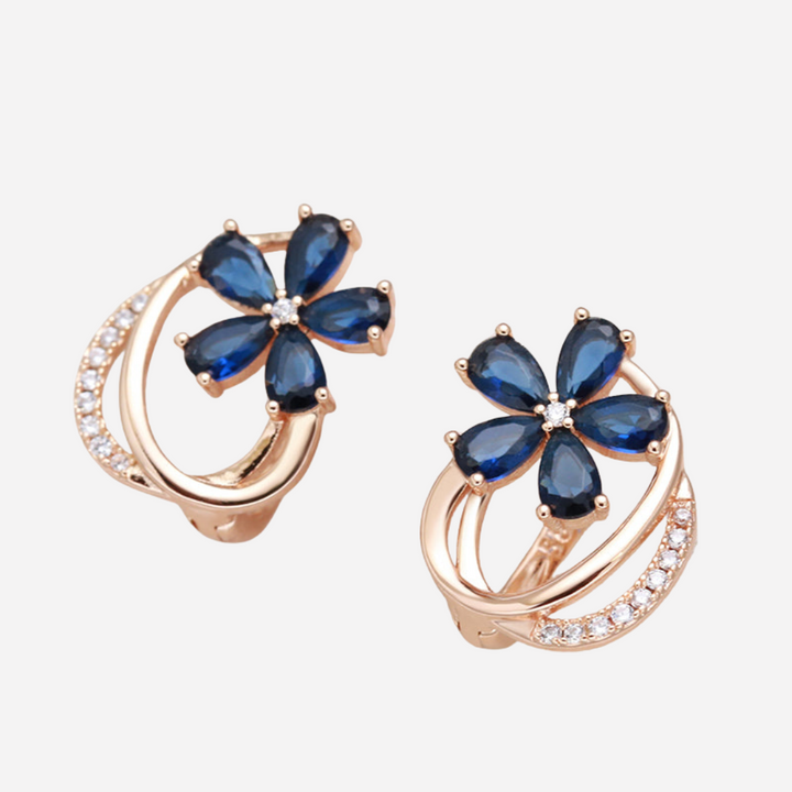 Sapphire Flower Earrings