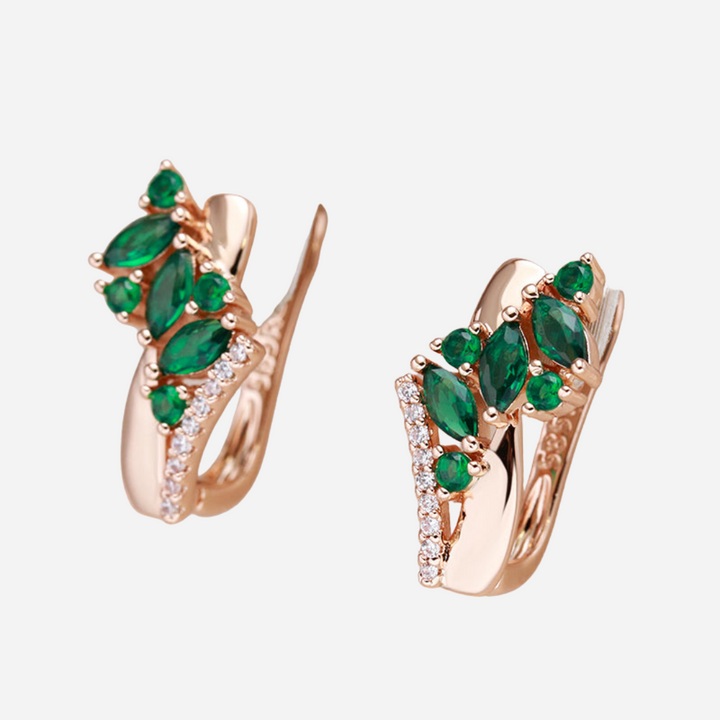 Rose Emerald Earrings