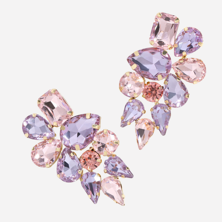 Leave Earrings with Gemstones