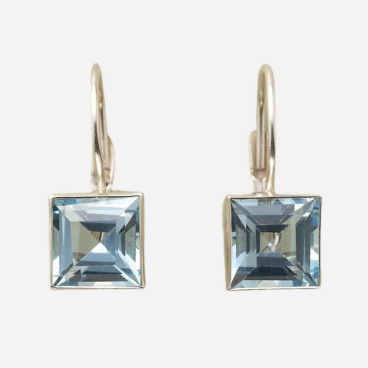 Vintage Blue Cubic Glass Earrings