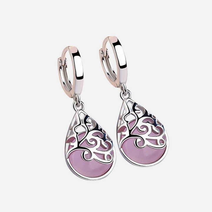 Stainless Steel Silver Tree of Life Earrings