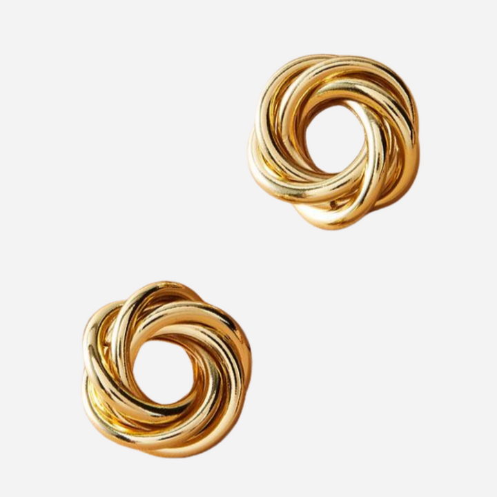 Vintage Stainless Steel Spiral Earrings