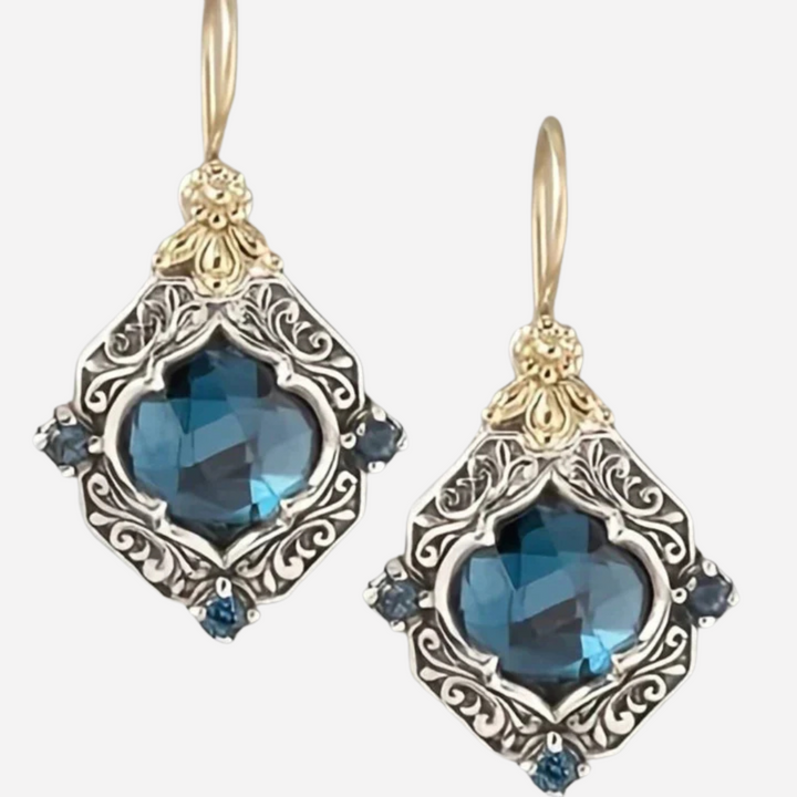 Vintage Blue Crystal Earrings