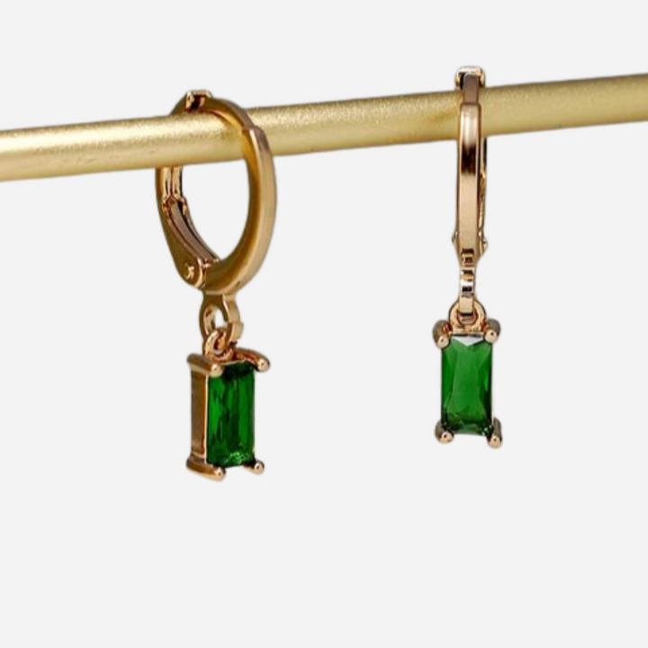Green Lanter Crystal Earrings