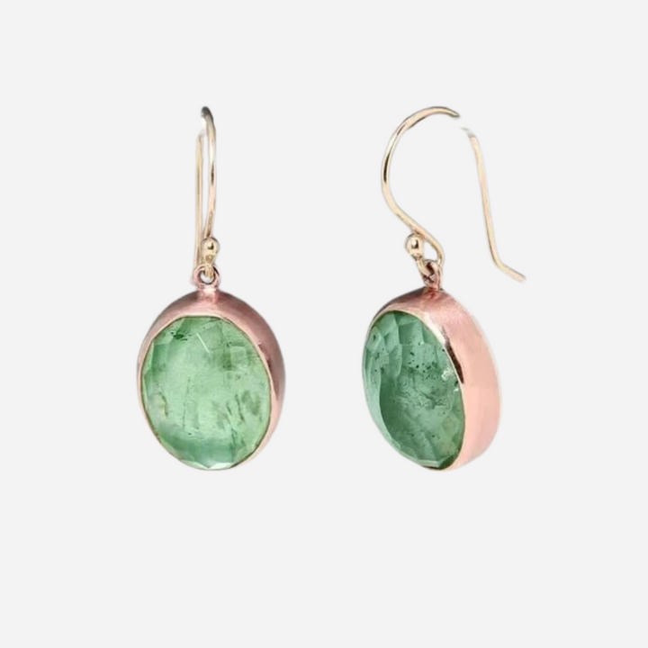 Vintage inlaid Green Stone Earrings